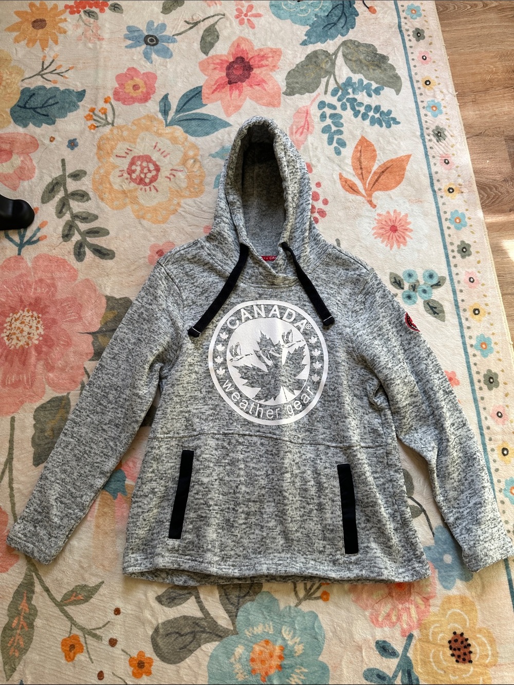 Women’s Gray Hooded Pullover Sweatshirt